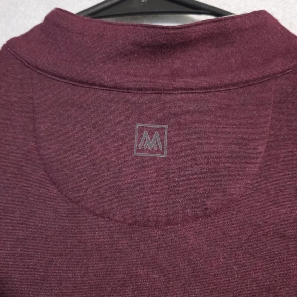 Mizzen & Main Mens 1/4 Zip Burgundy Heather Proflex Pullover Size Medium - Picture 8 of 10